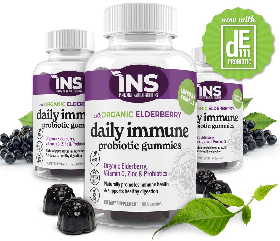 Organic Elderberry + DE-111® Probiotic Stock Formula Gummies at INS